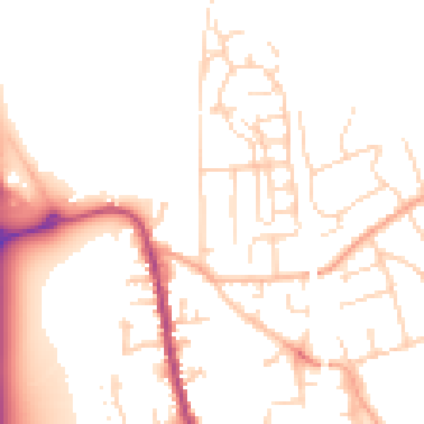 Daytime road noise heatmap for SG18 0BS