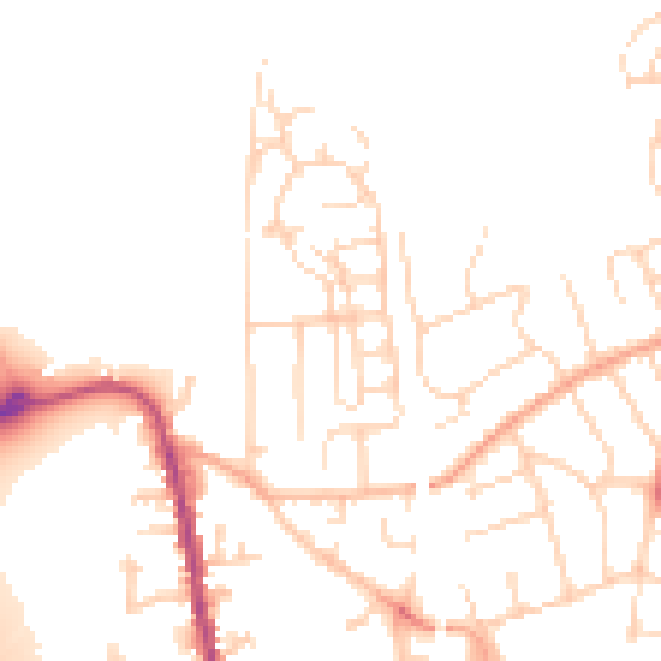 Daytime road noise heatmap for SG18 0BU