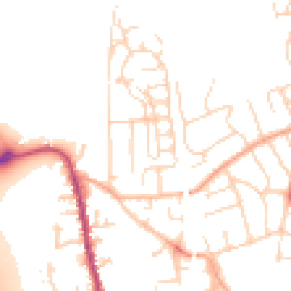 Daytime road noise heatmap for SG18 0DF