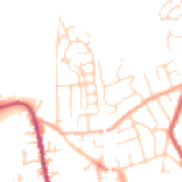 Daytime road noise heatmap for SG18 0DG