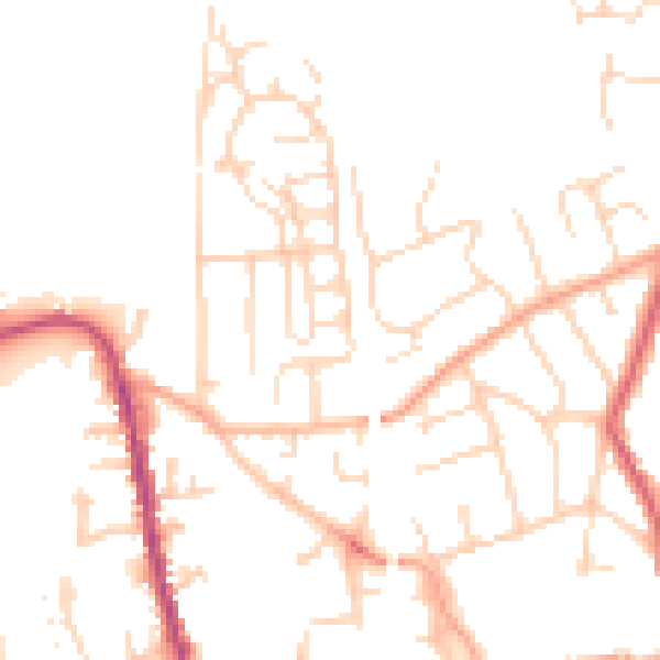 Daytime road noise heatmap for SG18 0DQ