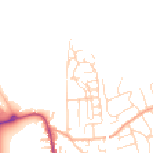 Daytime road noise heatmap for SG18 0EG