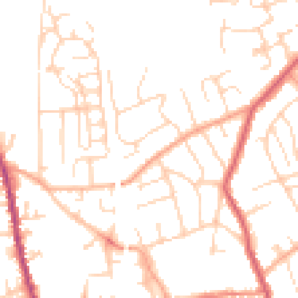 Daytime road noise heatmap for SG18 0EH