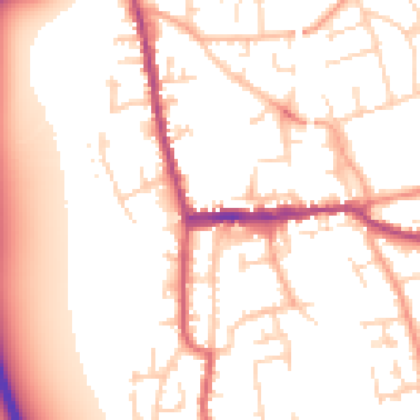 Daytime road noise heatmap for SG18 0JE