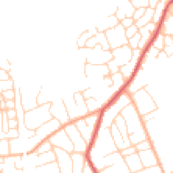 Daytime road noise heatmap for SG18 0JN