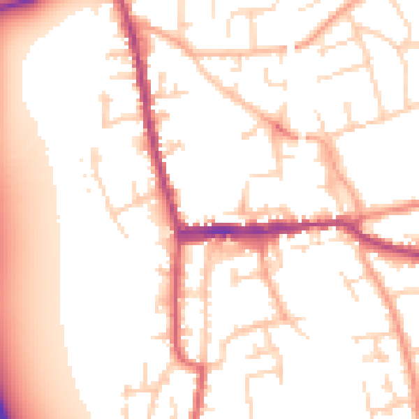 Daytime road noise heatmap for SG18 0JS