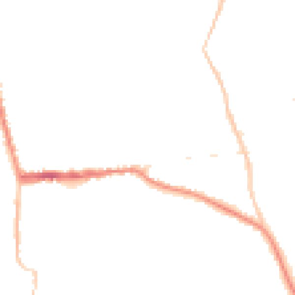 Night-time road noise heatmap for SG18 0LL