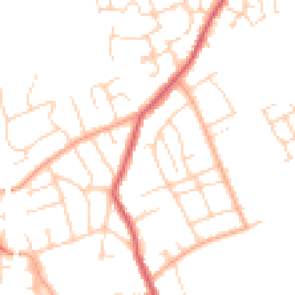 Daytime road noise heatmap for SG18 0PP