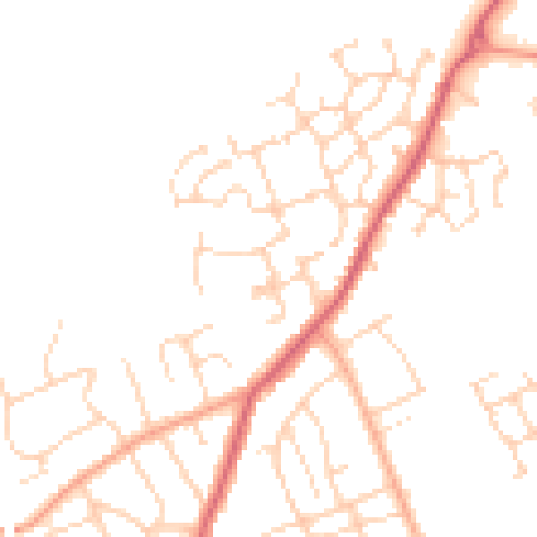 Daytime road noise heatmap for SG18 0RG