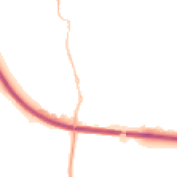 Night-time road noise heatmap for SG18 8BT