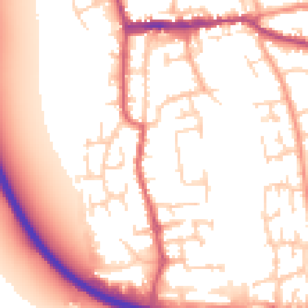 Daytime road noise heatmap for SG18 8BY