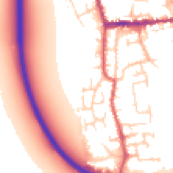Daytime road noise heatmap for SG18 8DU