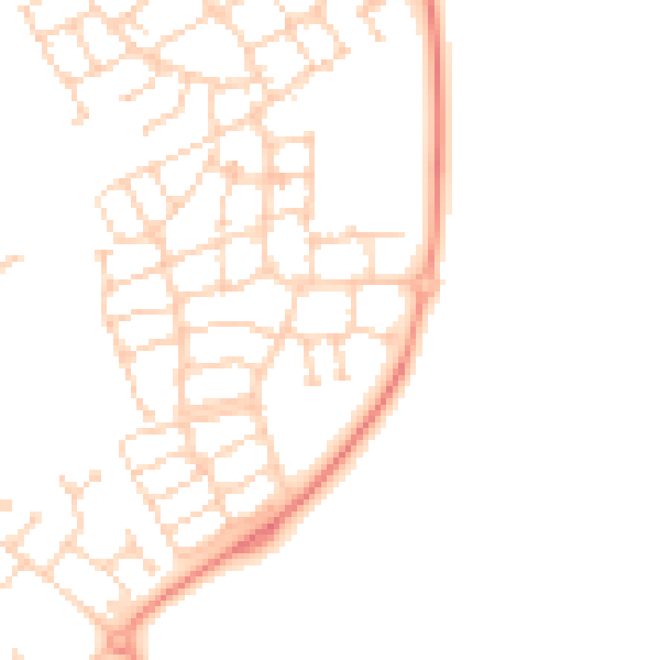Daytime road noise heatmap for SG18 8FE