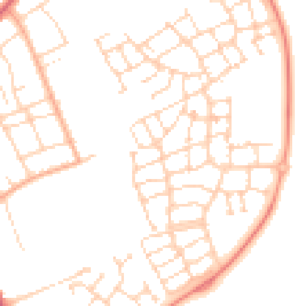 Daytime road noise heatmap for SG18 8GE