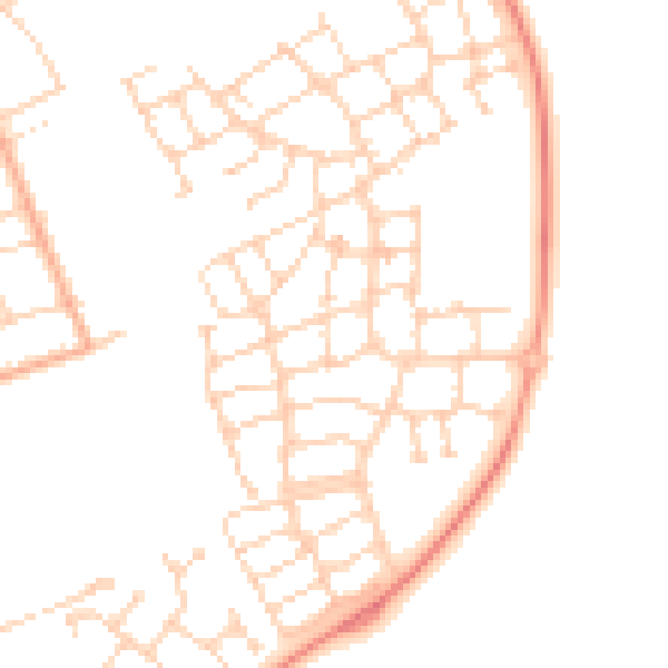 Daytime road noise heatmap for SG18 8HL