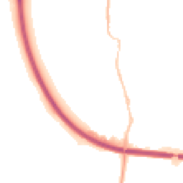 Night-time road noise heatmap for SG18 8HQ