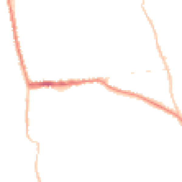 Night-time road noise heatmap for SG18 8JA