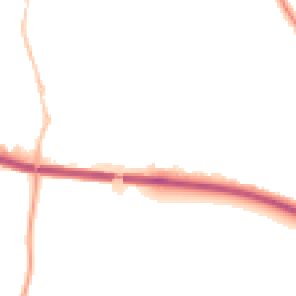 Night-time road noise heatmap for SG18 8QL