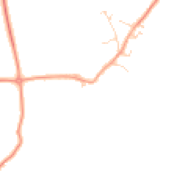 Daytime road noise heatmap for SG18 8RG