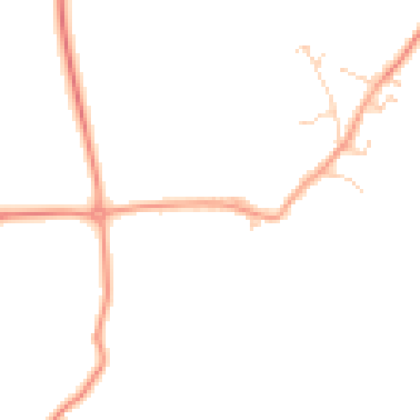 Daytime road noise heatmap for SG18 8RL