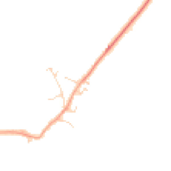Daytime road noise heatmap for SG18 8RQ