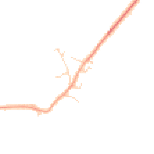 Daytime road noise heatmap for SG18 8RS
