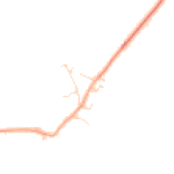 Daytime road noise heatmap for SG18 8RT