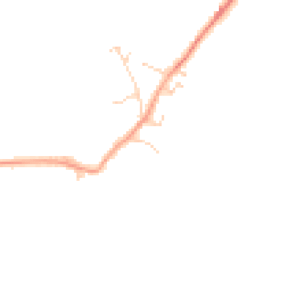 Daytime road noise heatmap for SG18 8RW