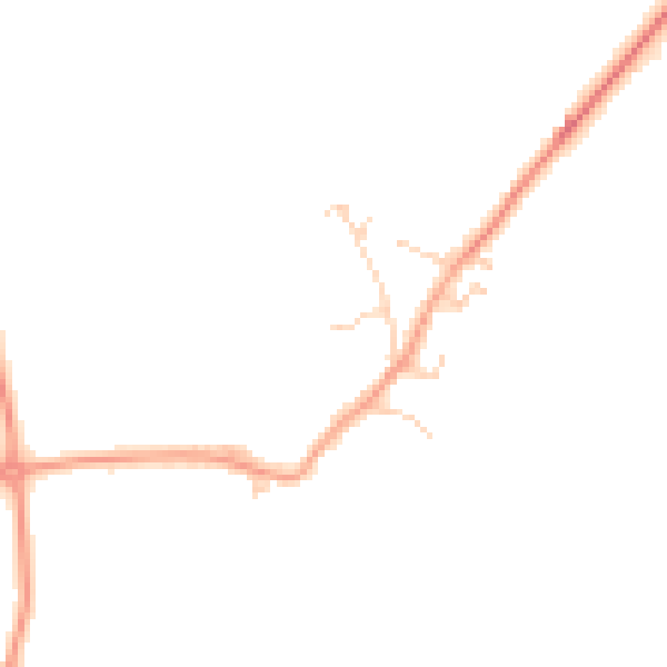 Daytime road noise heatmap for SG18 8RY