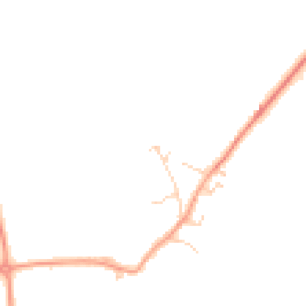 Daytime road noise heatmap for SG18 8RZ