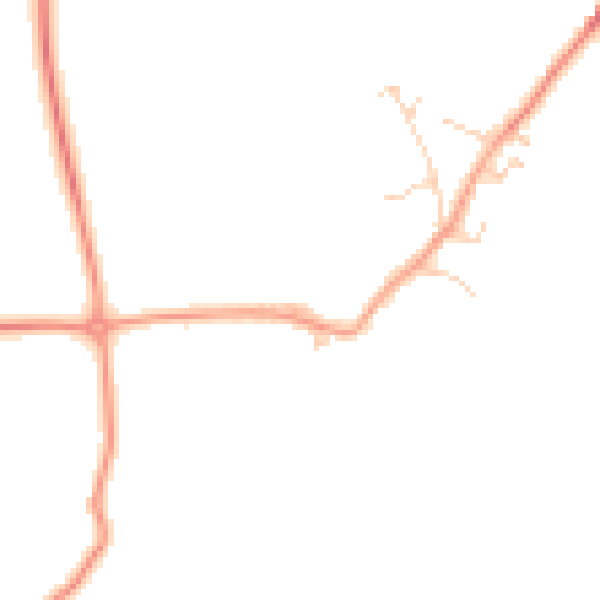 Daytime road noise heatmap for SG18 8SF