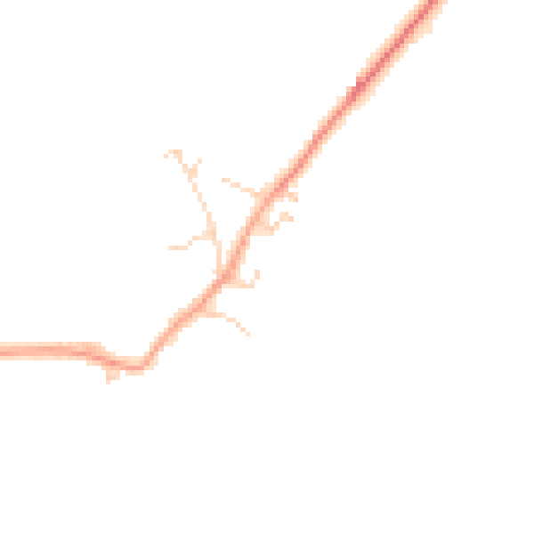 Daytime road noise heatmap for SG18 8SJ