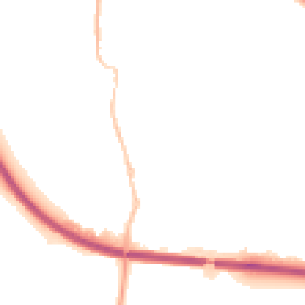 Night-time road noise heatmap for SG18 8SY