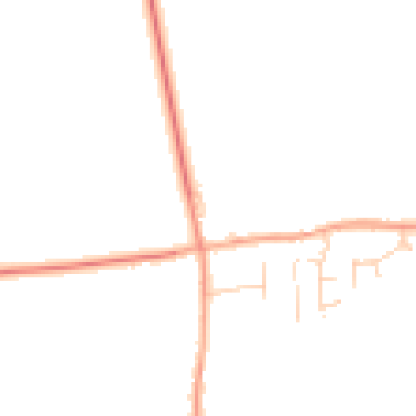 Daytime road noise heatmap for SG18 9AU