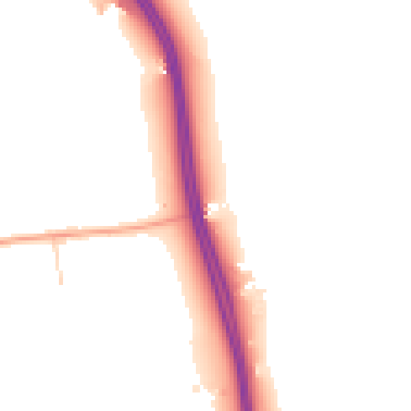 Daytime road noise heatmap for SG18 9BE