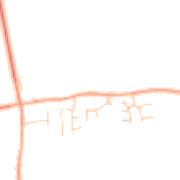 Daytime road noise heatmap for SG18 9BH