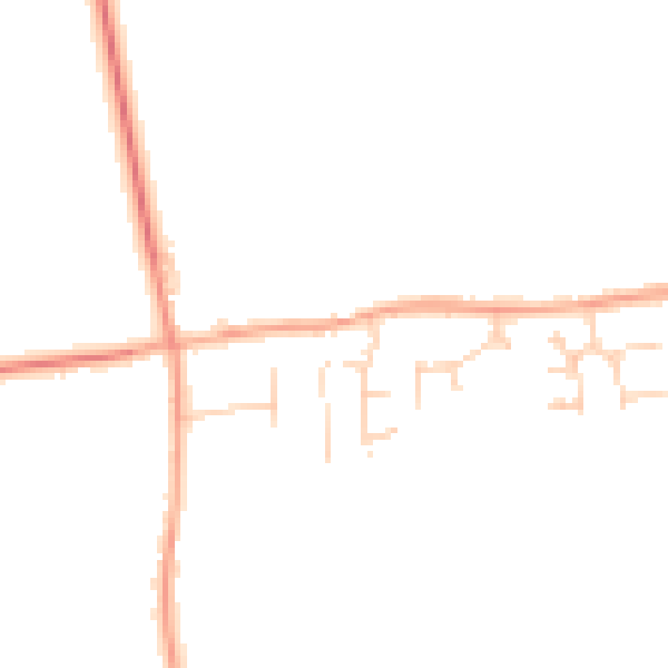 Daytime road noise heatmap for SG18 9BL