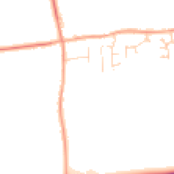 Daytime road noise heatmap for SG18 9BX