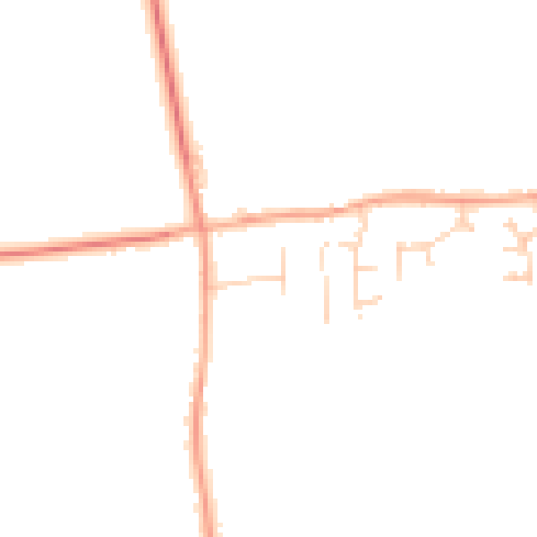 Daytime road noise heatmap for SG18 9DA