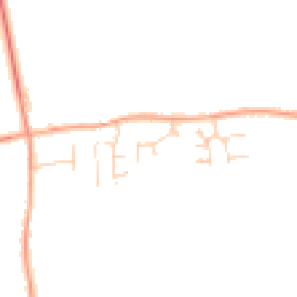 Daytime road noise heatmap for SG18 9DD