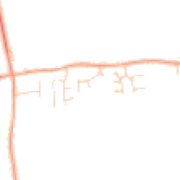 Daytime road noise heatmap for SG18 9DF