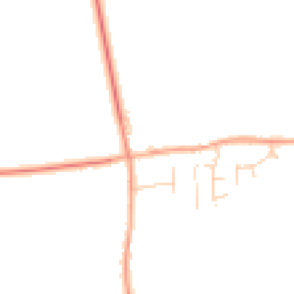Daytime road noise heatmap for SG18 9DH