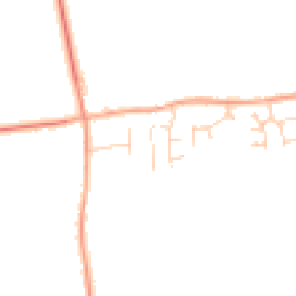 Daytime road noise heatmap for SG18 9DL