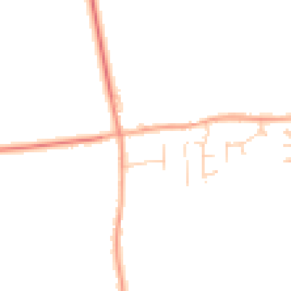 Daytime road noise heatmap for SG18 9DQ
