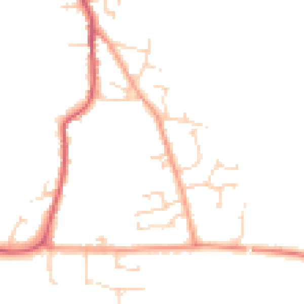Daytime road noise heatmap for SG18 9DZ