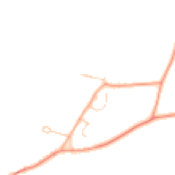 Daytime road noise heatmap for SG18 9EU