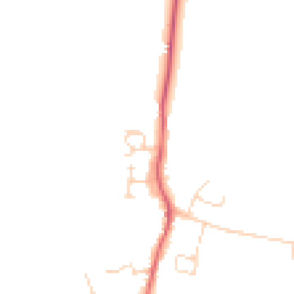 Daytime road noise heatmap for SG18 9FF