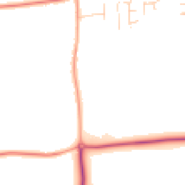 Daytime road noise heatmap for SG18 9FN