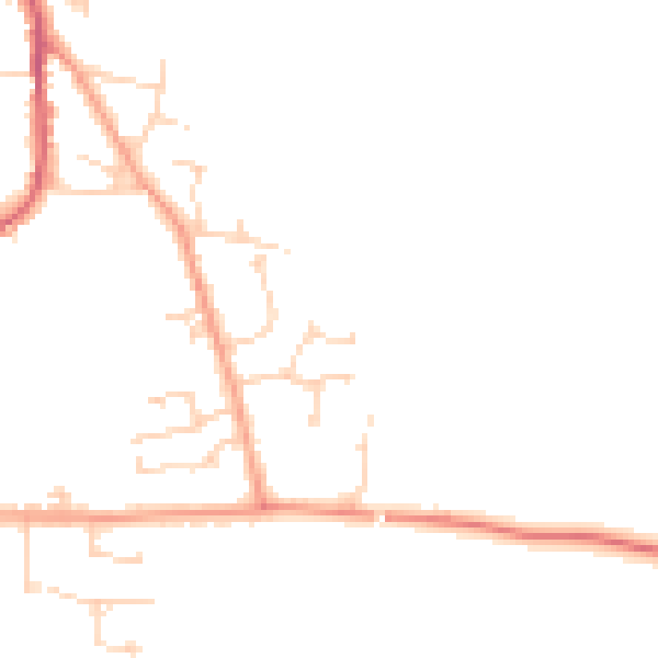 Daytime road noise heatmap for SG18 9FP