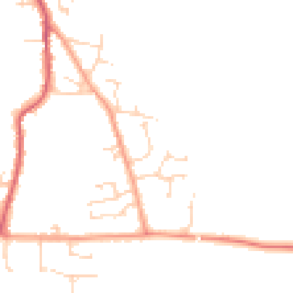 Daytime road noise heatmap for SG18 9FQ
